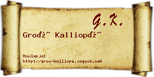 Groó Kalliopé névjegykártya